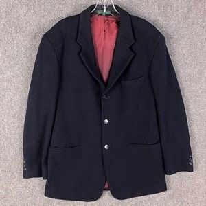 Club Room Blazer Suit Men's Medium Wool Blend Navy Blue Adults M‎